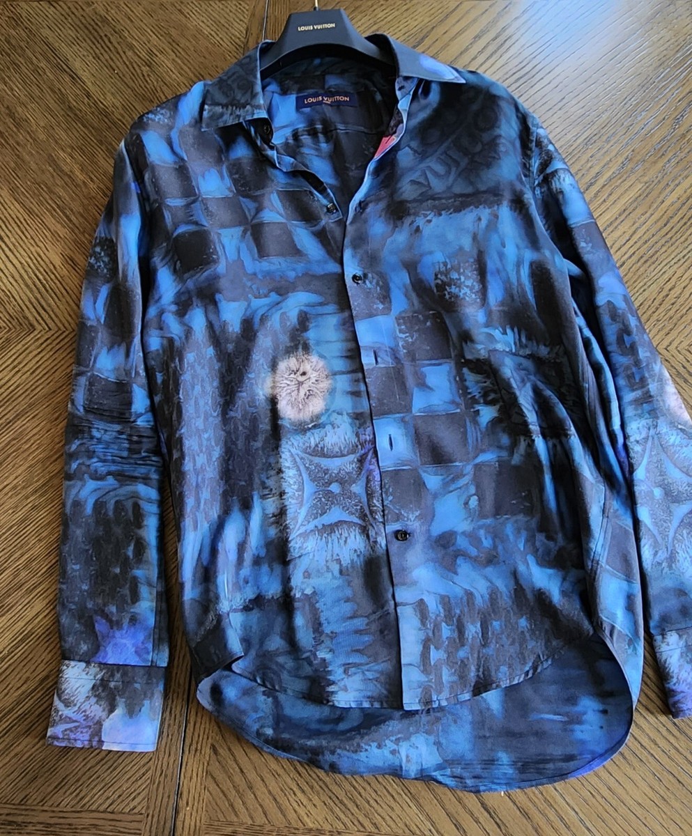 louis vuitton blue tie dye shirt