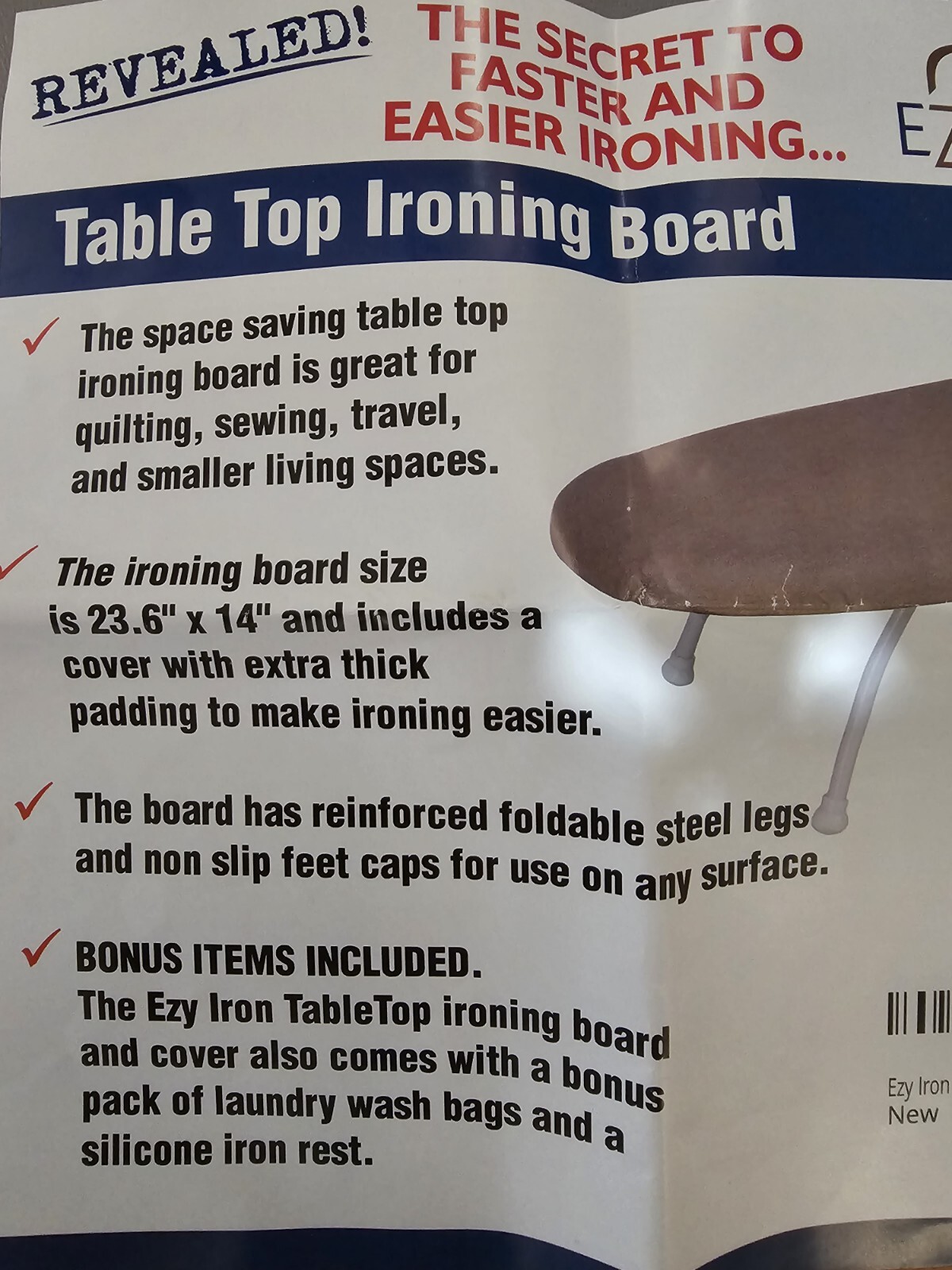 Ezy Iron Table Top Ironing Board