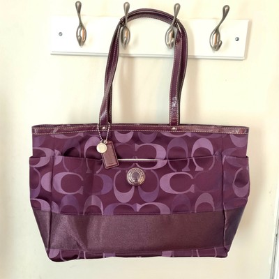 purple coach diaper bag