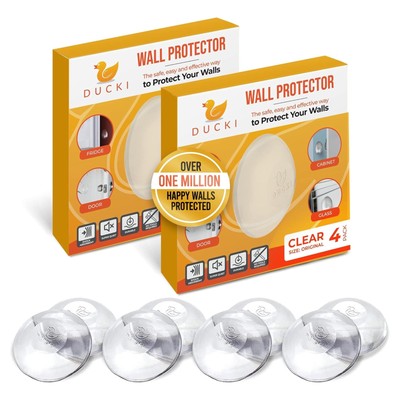 Wall Protectors -8 Pack Clear -Self Adhesive, Reusable Solution for Stopping ...