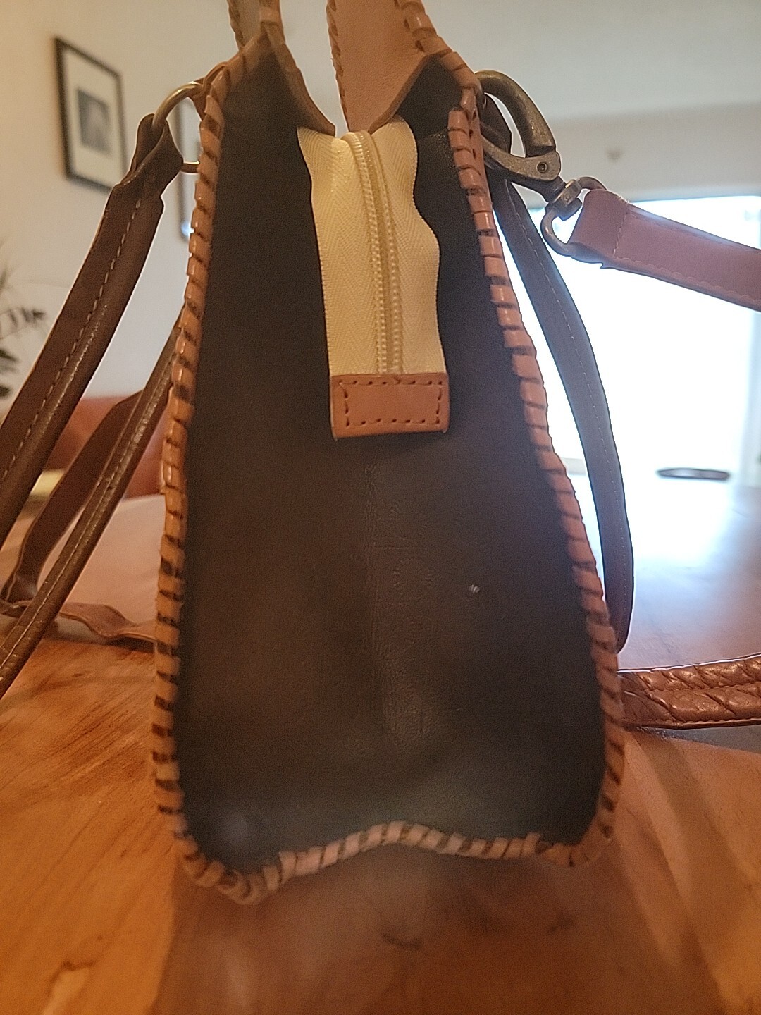 VINTAGE Handmade Hand Tooled Patchwork Leather Pu… - image 6