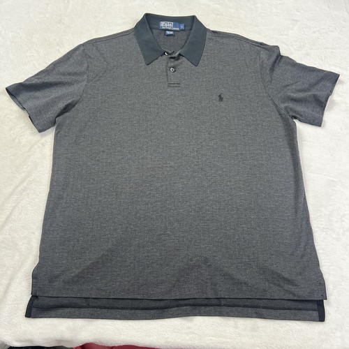 Polo Ralph Lauren Short Sleeve Pima Cotton Shirt Mens Large Gray Herringbone