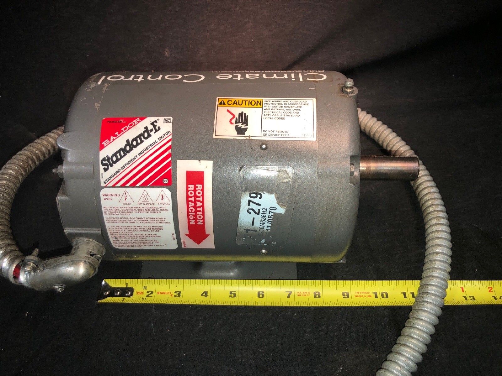 BALDOR Motor 2HP 3PH 208V-230V Off a Quincy  Climate Control Air Compressor