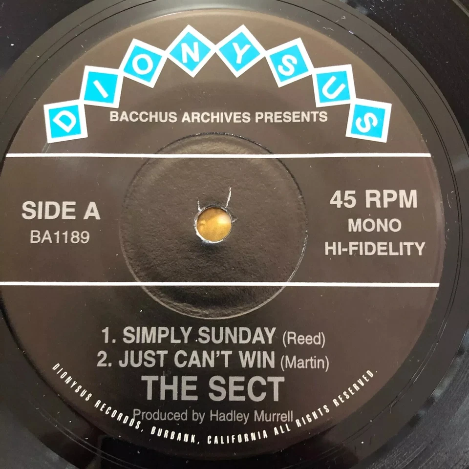 The Sect Simply Sunday Dionysus EP w/PS pre BLISS Foto 3 de 3