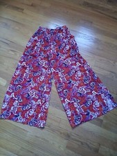Free People Intimately Colorful Wide Leg Sleep Pants Size XS Red/Purple
