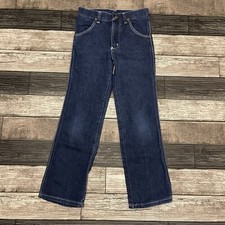 Vintage Wrangler 1970  s Kid  s Cotton Blue Jeans Boy  s Size 8 Slim Denim USA