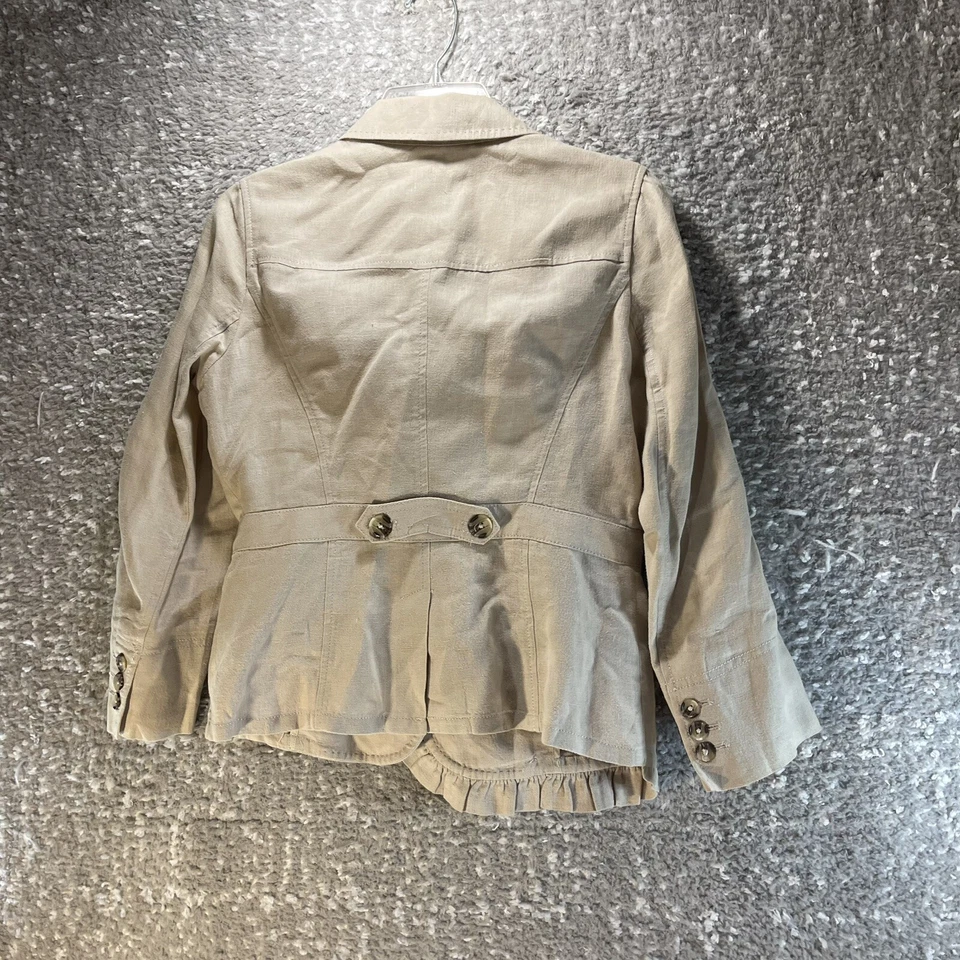 Chaqueta Blazer Hei Hei Anthropologie Para Mujer Marrón Tostado Lino Landmarks Talla 4 Foto 2 de 4