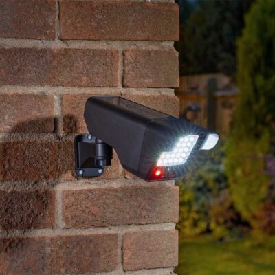 Solar Security Light Camera Fake CCTV PIR Floodlight Outdoor