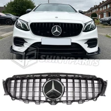For 2016-2020 Mercedes Benz W213 E350 E400 Front Upper Grill Black GT R Grille