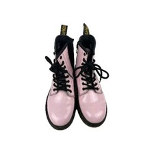 Dr. Martens Air Wair Girls Pale Pink Patent Delaney Combat Boots US Size 3 Docs