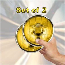 Faux Amber Fog Light - Driving Headlight Stickers Stock Cars Toys Restoration X2