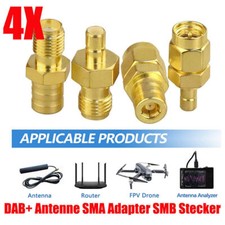 DAB Autoradio Antenne SMB Adapter auf SMA Stecker RF Konverter 4 Kit für Car