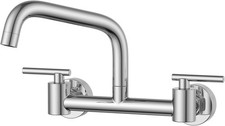 Commercial Sink Faucet, 8 Inch Center Wall Mount Kitchen Sink Faucet with