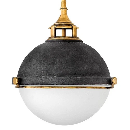 Hinkley Fletcher 13 1/2" Wide Aged Zinc Pendant Light - Picture 4 of 10