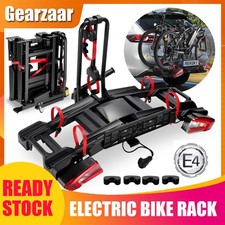 60KG Heavy Duty Foldable E-Bike Carrier Electric 2 Bike Rack+E-Mark Taillight