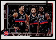 2025-26 Topps #279 Pistons Rain 3 Pointers: Pistons Shoot Lights Out