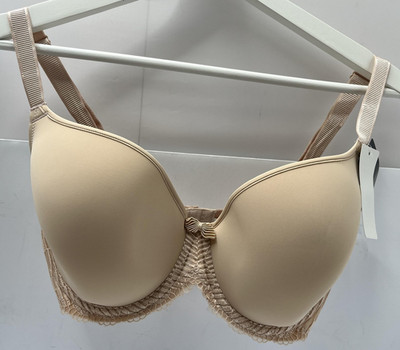 Wacoal Bra Womens 36H Beige Lace T-Shirt Lightly Lined Underwire Seamless