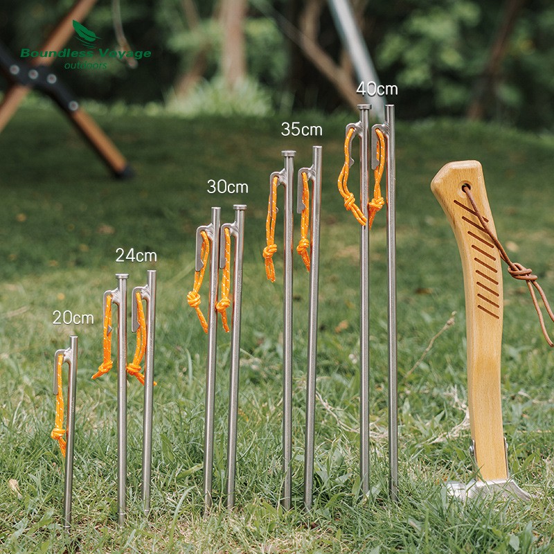 Uñas de tierra al aire libre camping toldo clavos cuerda de viento fijación clavos tienda accesorios