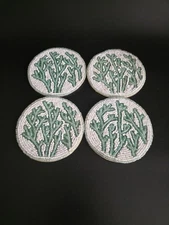 (424) Beaded Seaweed Coasters By Coastal Collection Set Of 4