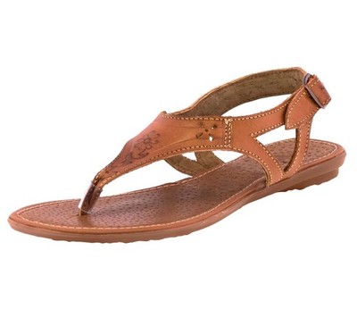 Womens Mexican Huarache Sandals Real Leather T-Strap Handmade Light Brown #542