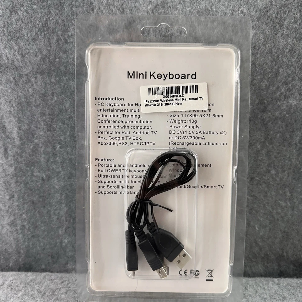 iPazzPort Wireless Mini Keyboard Touchpad for iPad iPhone Gaming Smart TV QWERTY - Image 2 of 4