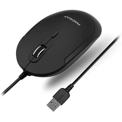 Macally Silent Wired Mouse - Slim & Compact USB Maus für Apple Mac oder Windows