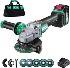 DCA Brushless Angle Grinder 20V 4-1/2 inch Cordless Battery&Fast Charger 8500RPM