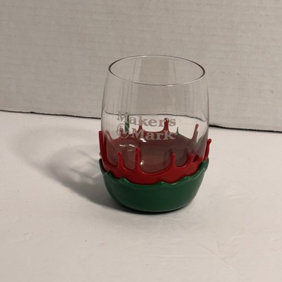 Makers Mark Bourbon Red And Green Wax Dipped Glass