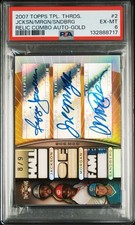 2007 Topps Triple Threads Jackson Morgan Sandberg Relic Auto Gold 8/9 PSA 6
