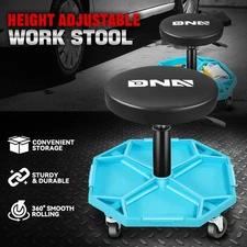 300lbs Adjustable Height Mechanics Rolling Seat Creeper Garage Stool Work Chair