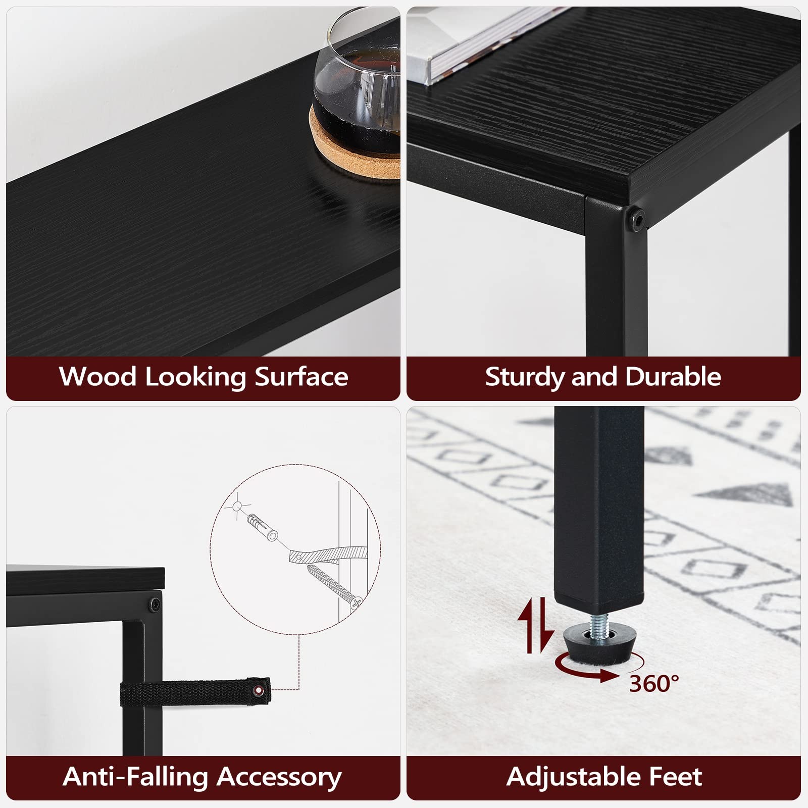 MAHANCRIS Console Table, 2 Pack Narrow Sofa Table, 43.3” Entrance Table with ...