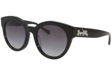 Coach HC8265 55468G Sunglasses Black-Blue Glitter Signature/Blue Gradient 51mm