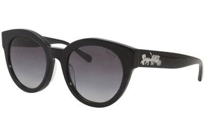 Coach HC8265 55468G Sunglasses Black-Blue Glitter Signature/Blue Gradient 51mm