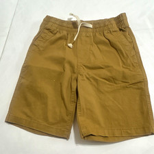 GAP Kids Boys Brown Chino Shorts 10-12 Cotton Twill Elastic Drawstring Pockets