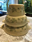 Vintage Pyrex Shenandoah Cinderella Mixing Bowls, 3 pc Nesting Set 441 443 444