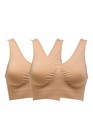 Rhonda Shear Women's 2-pack Ahh Generation Bra Beige