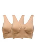 Rhonda Shear Women's 2-pack Ahh Generation Bra Beige