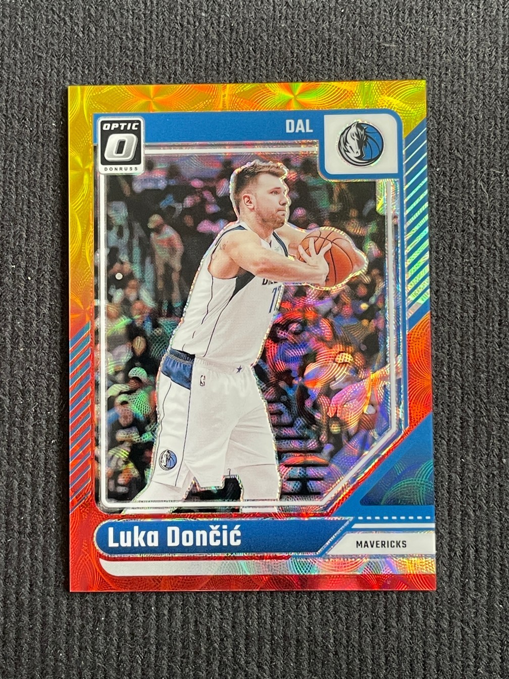 Luka Doncic 2024-25 Panini Donruss Optic Yellow Red /99 #214