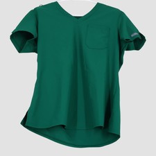 Med Couture Women's V-Neck Scrub Top Stretchy Modern Fit Tuck-in Top Size Medium