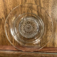 Vintage Clear Glass Butter Dish Base 7.5”D Outer Rim x 4.75”D Inner Rim