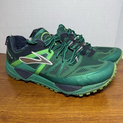 Brooks Cascadia 10 Green Synthetic Running Sneaker  Shoes Mens 8.5