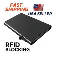 Slim Men's minimalist RFID Blocking Wallet Pop Up Aluminum Card Holder USA