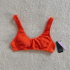 Wild Fable Vibrant Orange Textured Bra