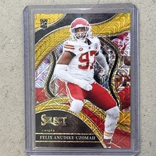2023 Panini Select Felix Anudike-Uzomah Gold Prizm /10 Rookie RC #269 Chiefs