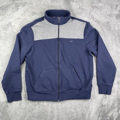 Michael Kors Jacket Mens Large Blue Midnight Blue Bomber Mock Ribbed Full Zip MK