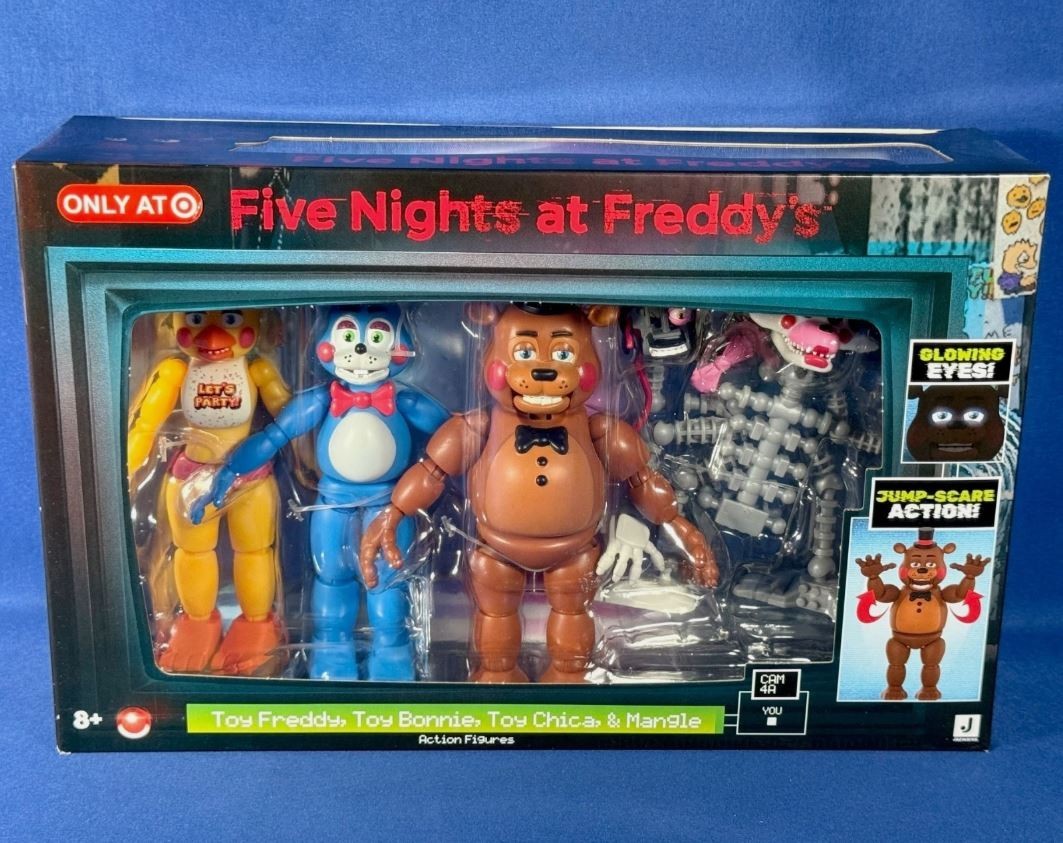 FIVE NIGHTS AT FREDDY'S Toy Freddy Bonnie Chica Mangle 4 Figure Pack Eyes Glow