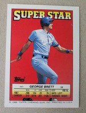 1988 Topps Super Star Sticker George Brett #41 Eric Davis #146 Silver