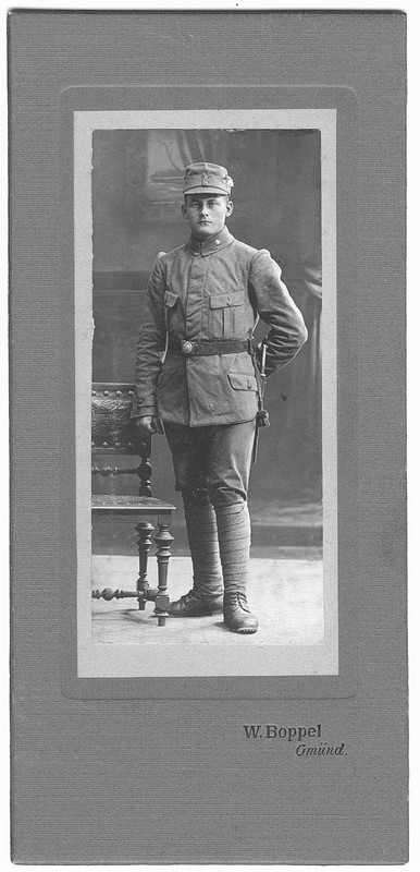 WW1 German Mountain Troop in Uniform - Original WWI Cabinet Photo - Boppel Gmünd