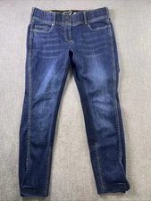 Goode Rider Jeans 34R Equestrian Blue Stretch Tapered Adjustable Leg Opening