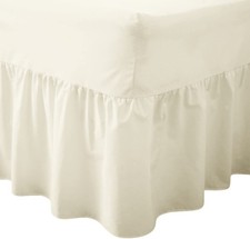 Image of Extra Deep Frilled Fitted Valance Sheet Bed Sheets Single Double King Size